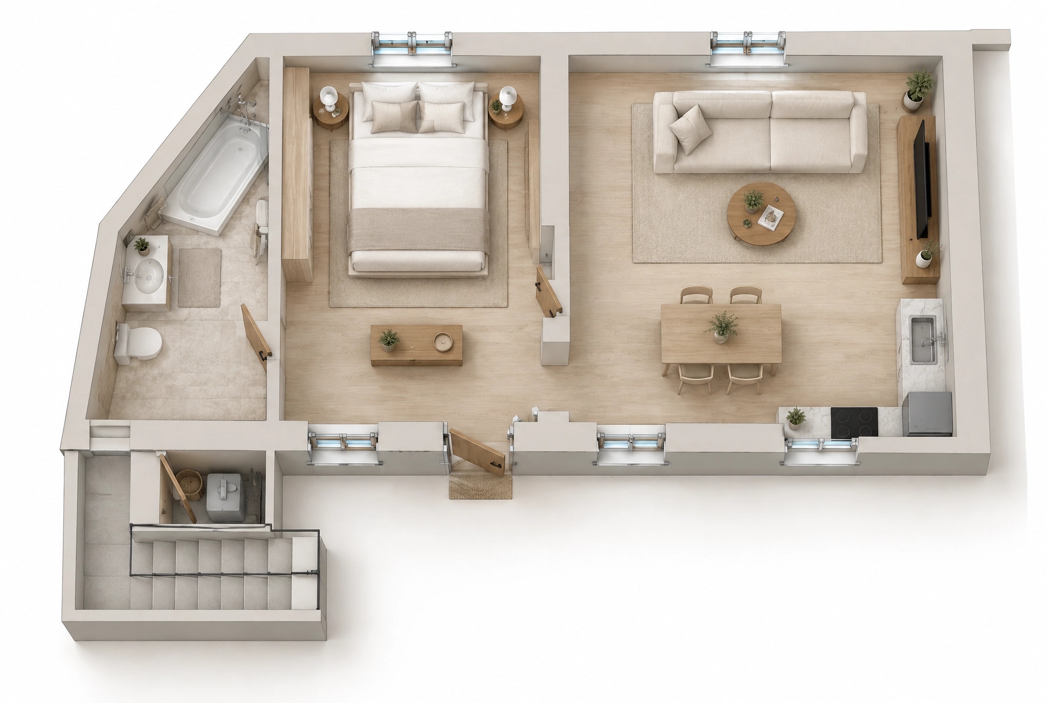 Interior design in Minimalism style — Living Room by GenRoom AI
