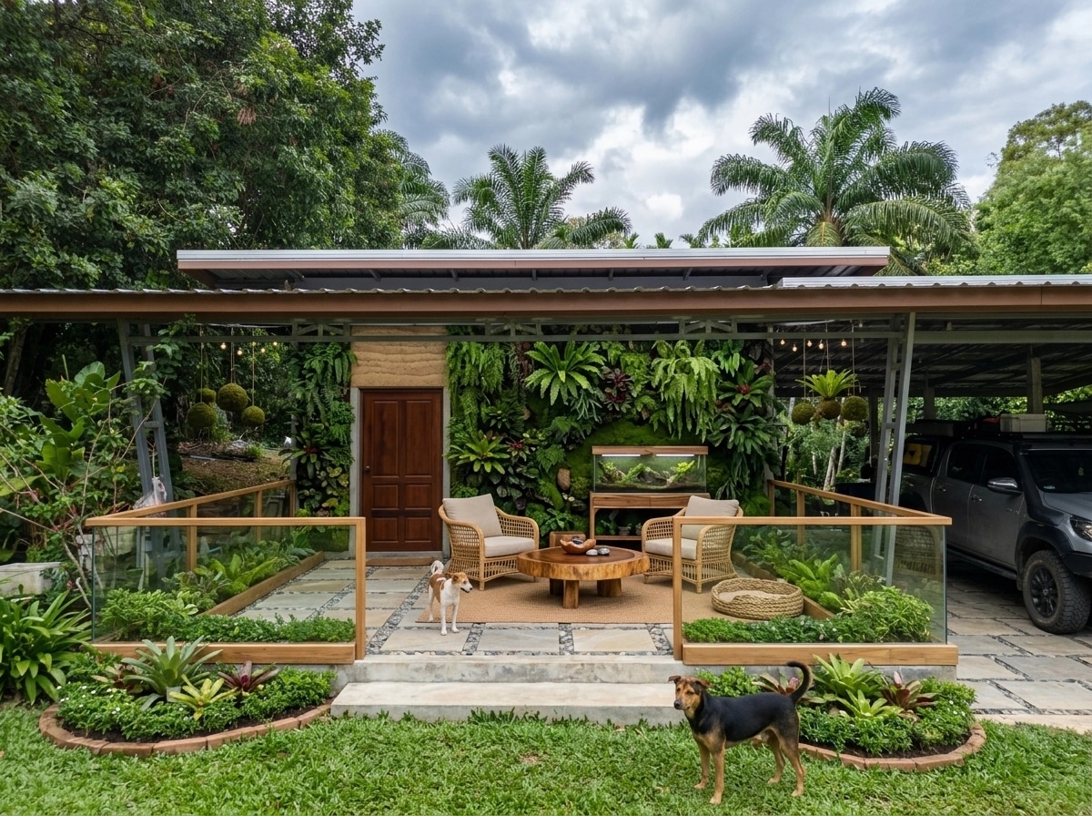 İç mekân tasarımı Biophilic stili — balcony GenRoom AI