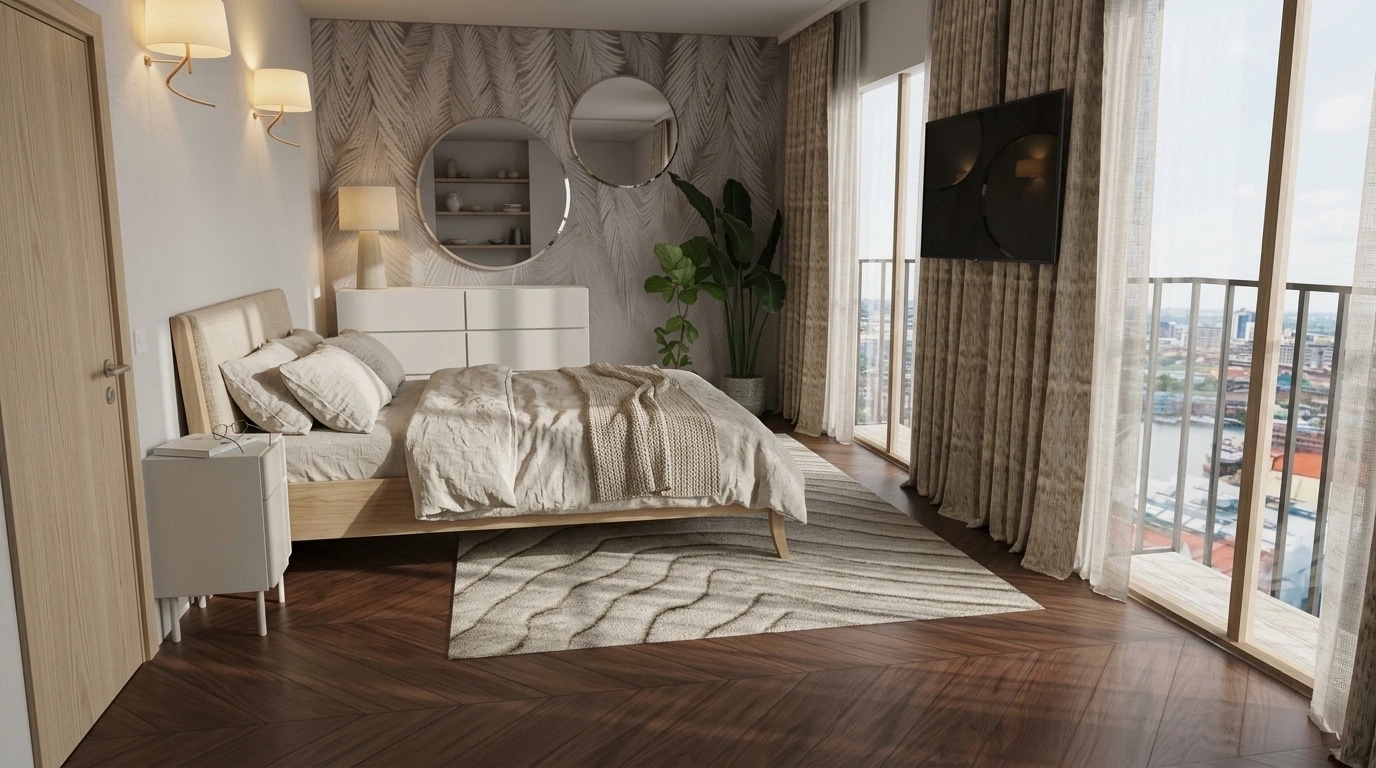 Japandi Bedroom design — interior photo by GenRoom AI