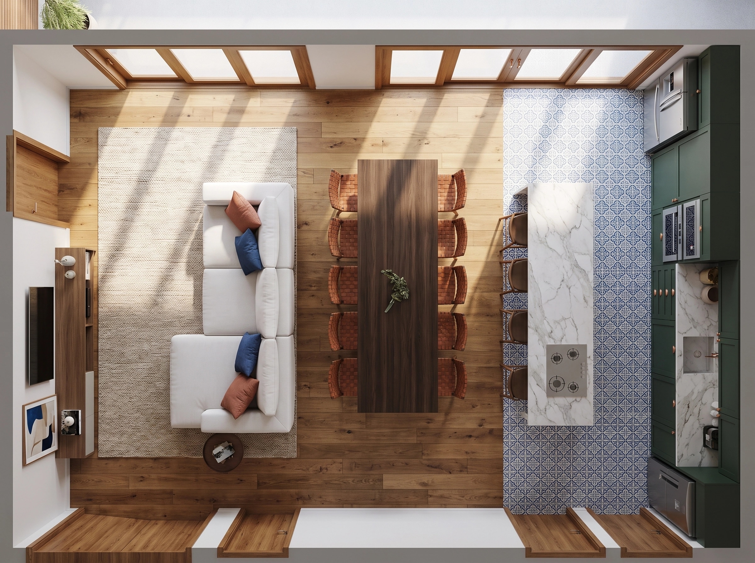 Interior design in Portuguese Modern style — Living Room by GenRoom AI