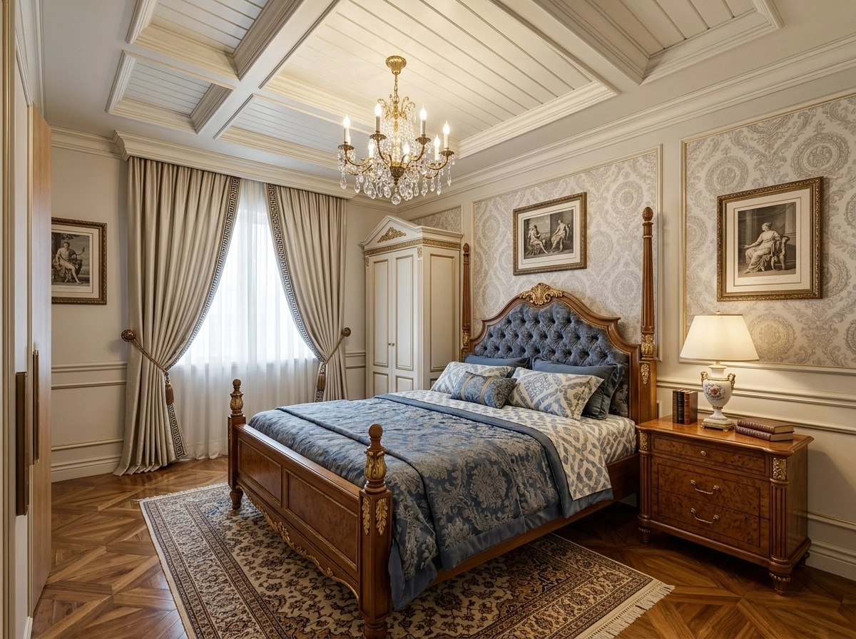 Interior design in Neoclassic style — Bedroom by GenRoom AI