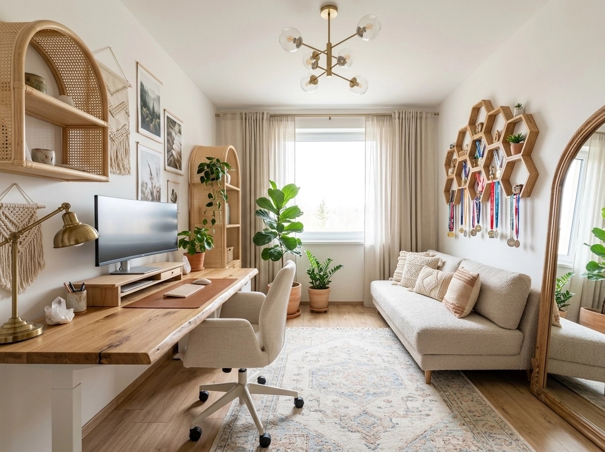 Interior design in Bohemian style — home_office by GenRoom AI