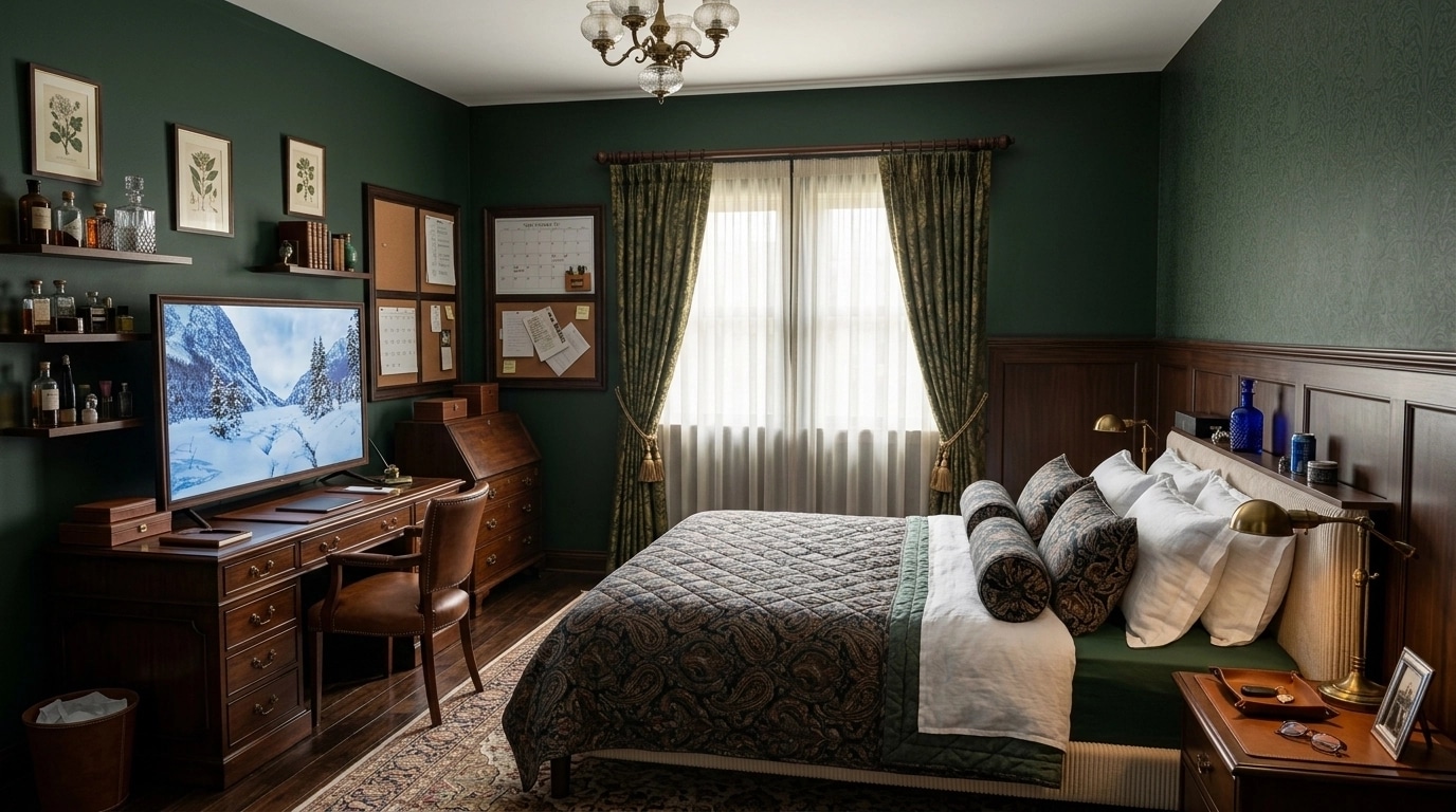 British Bedroom design — interior photo by GenRoom AI