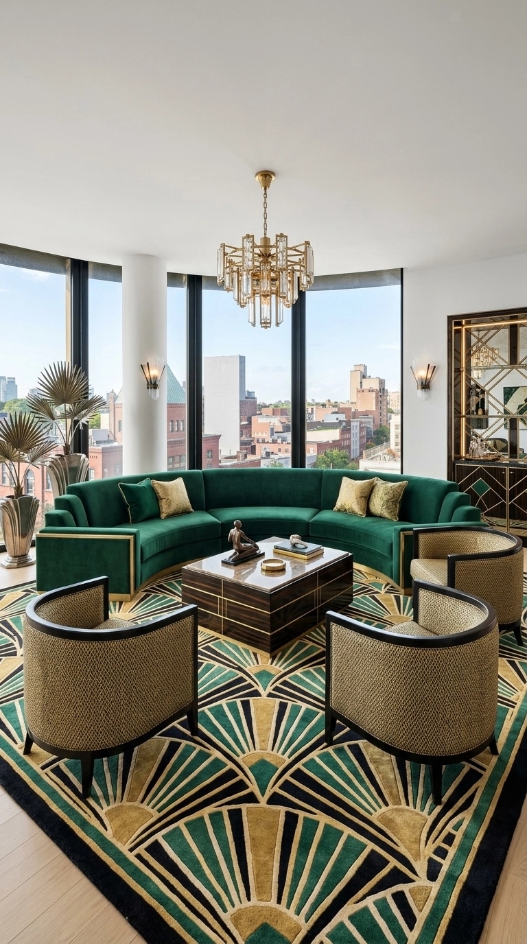 Art Deco Living Room design — interior photo by GenRoom AI