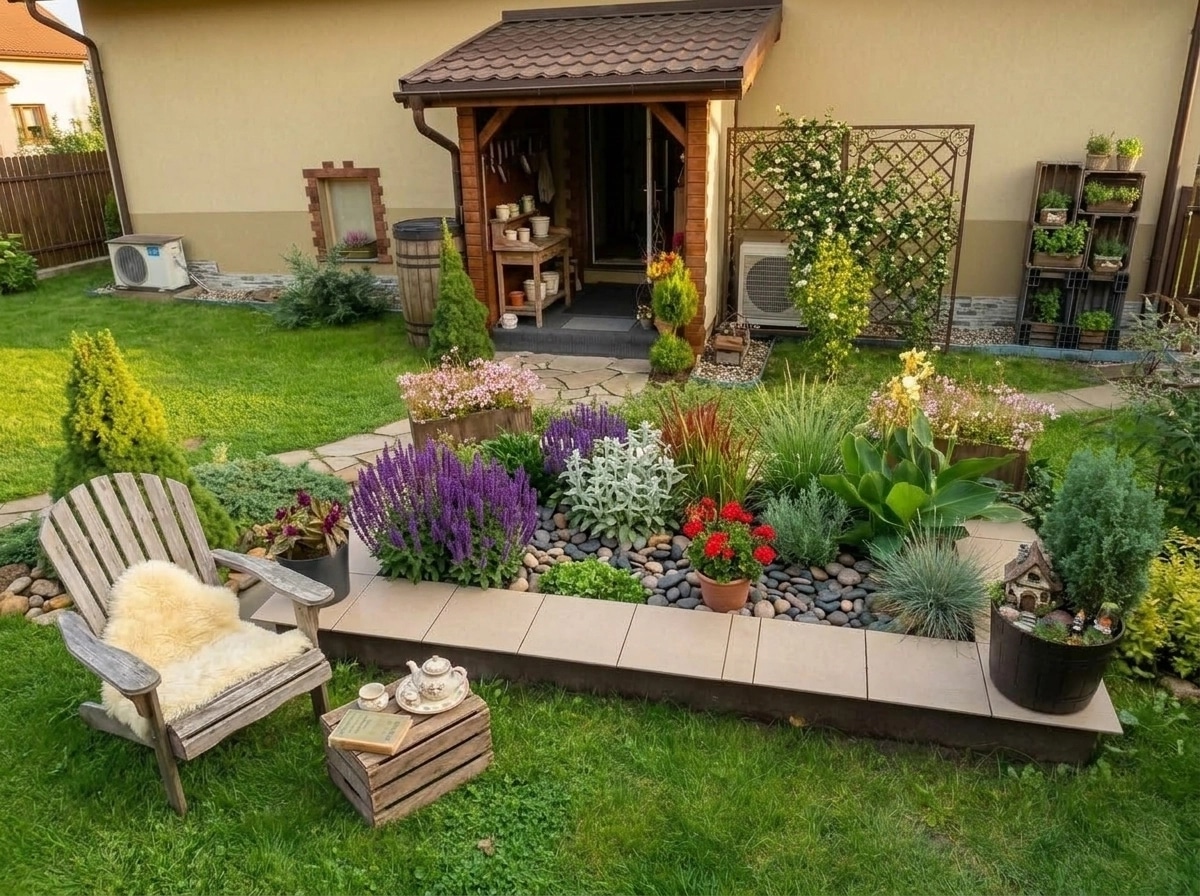 Country Rustic Garden Yard design — yard photo by GenRoom AI