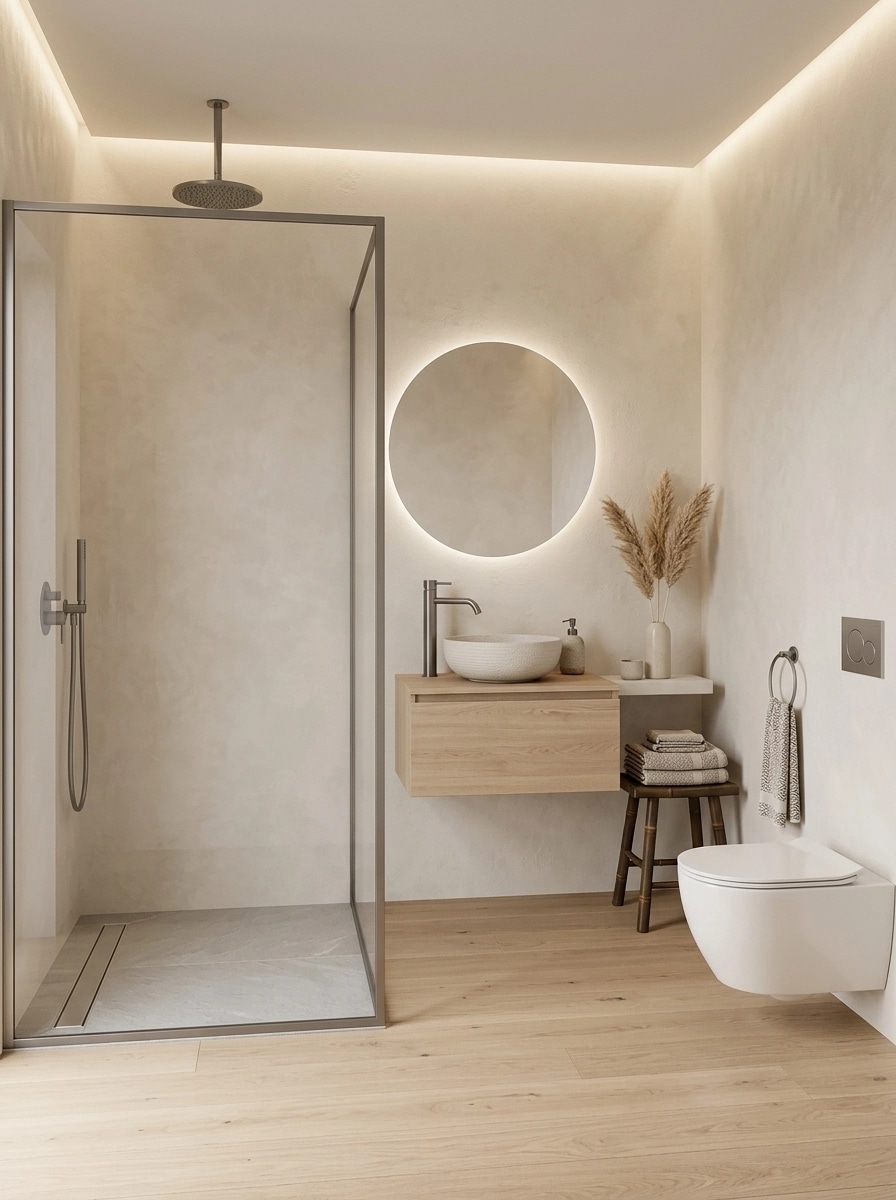 Japandi Bathroom design — interior photo by GenRoom AI