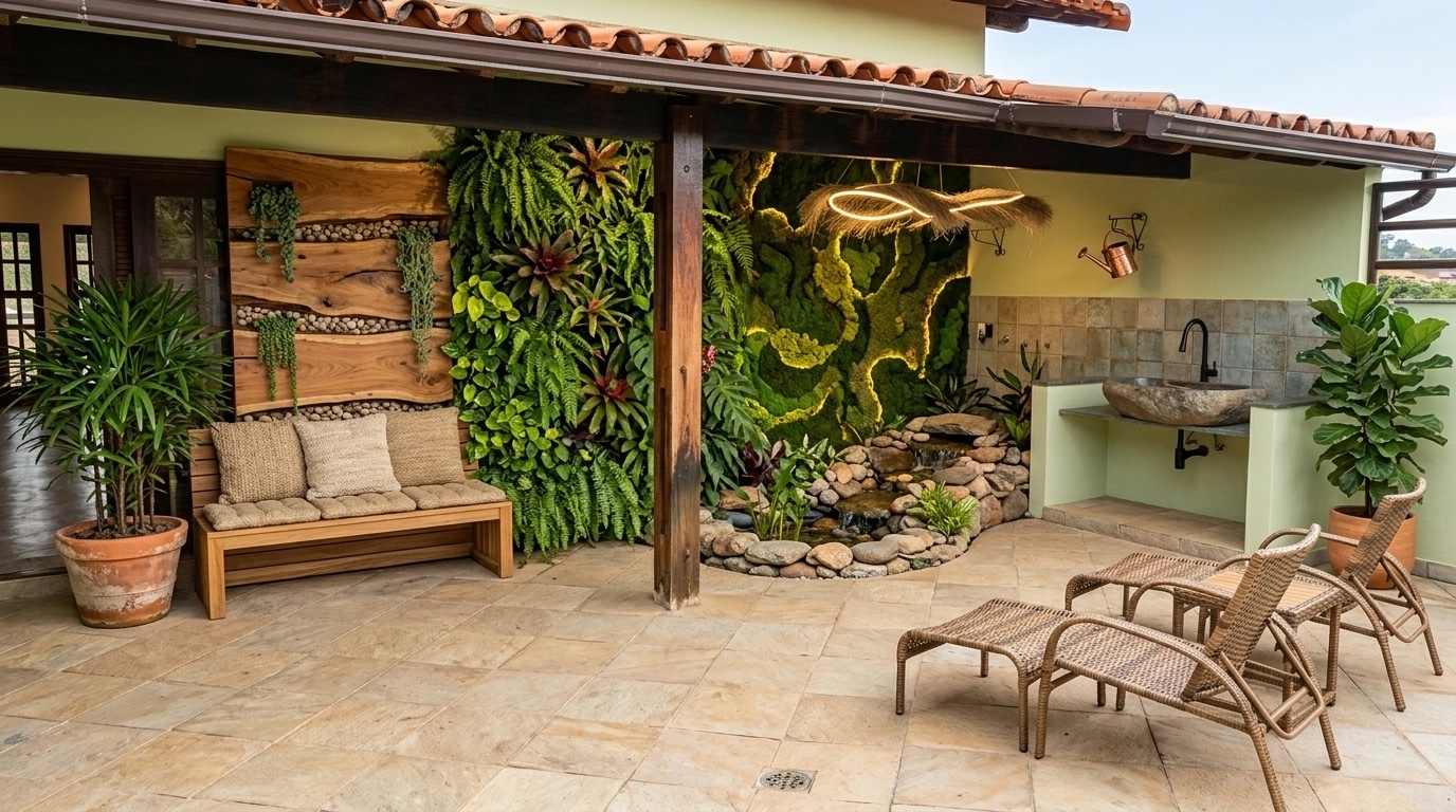 Interior design in Biophilic style — terrace by GenRoom AI