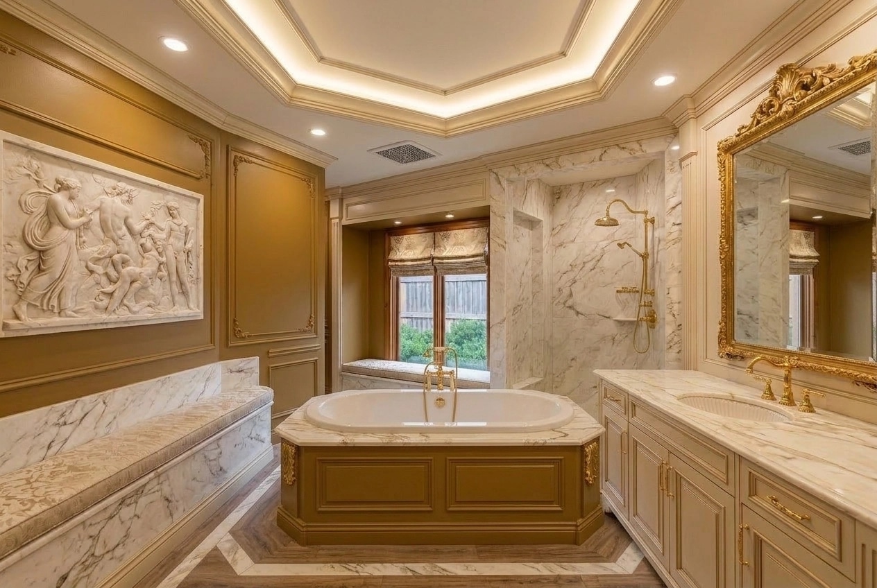 Interior design in Neoclassic style — Bathroom by GenRoom AI