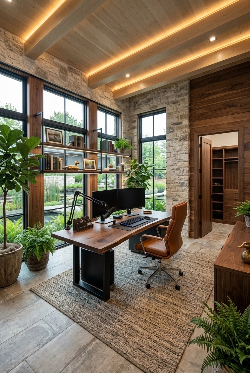 Interior design in Rustic style — home_office by GenRoom AI