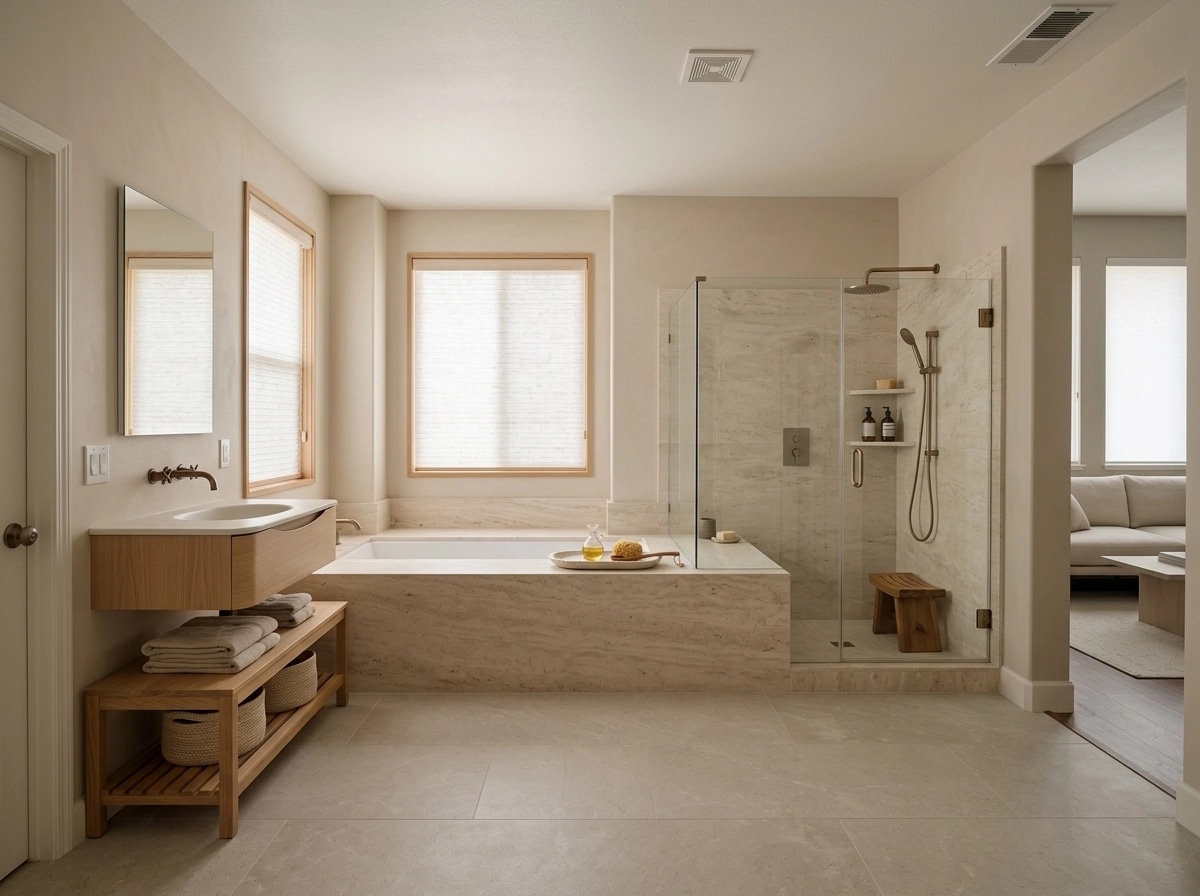 Interior design in Japandi style — Bathroom by GenRoom AI