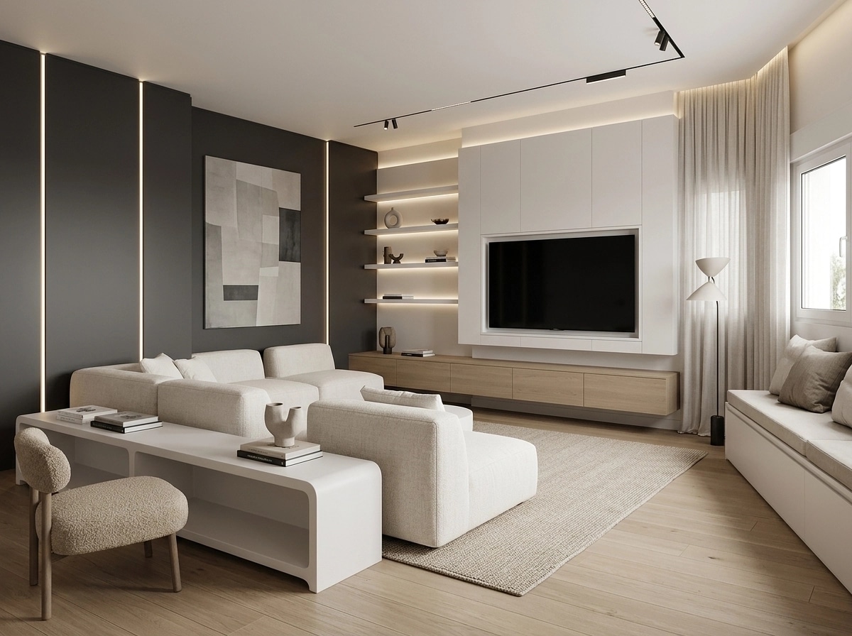 Minimalism Living Room design — interior photo by GenRoom AI