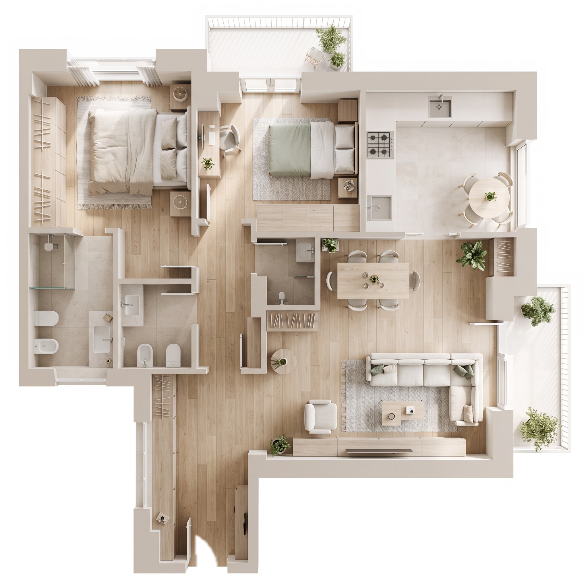 Interior design in Scandinavian style — Living Room by GenRoom AI