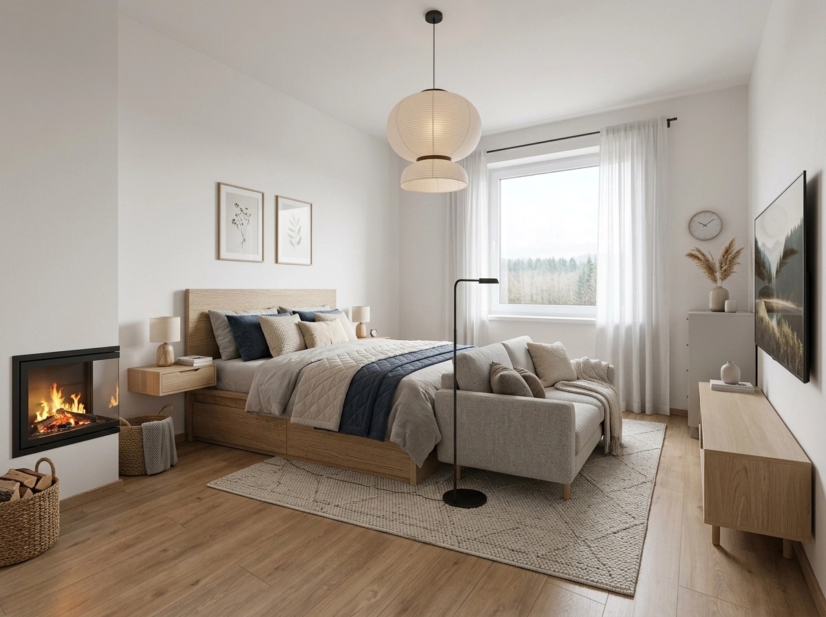 Interior design in Scandinavian style — Bedroom by GenRoom AI