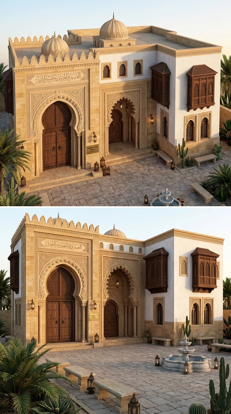Arabian Facade Facade design — facade photo by GenRoom AI