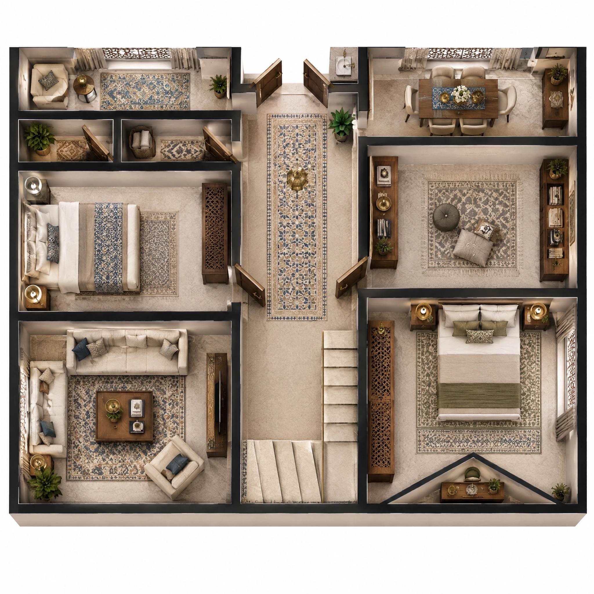 Interior design in Islamic Geometric style — Living Room by GenRoom AI