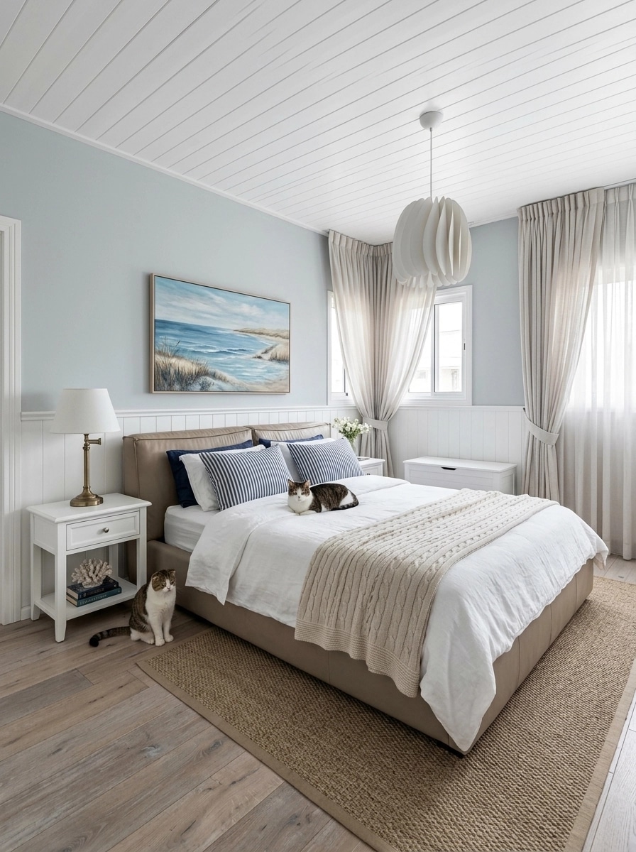 Interior design in Coastal / Hamptons style — Bedroom by GenRoom AI