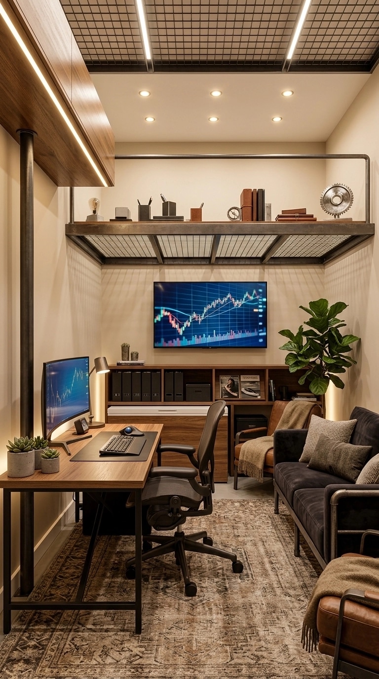 Interior design in Loft / Industrial style — Office by GenRoom AI