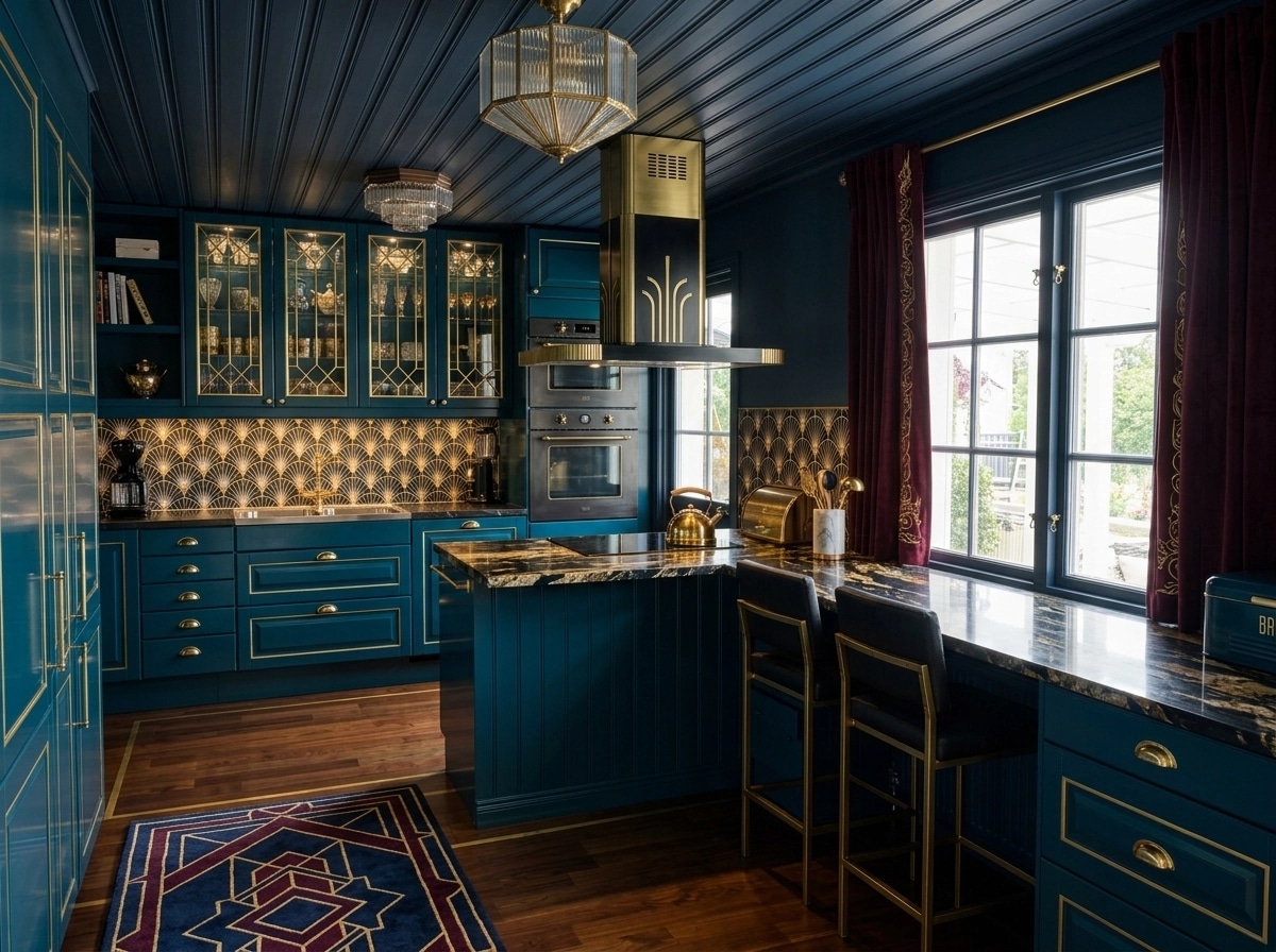 Kitchen interior in Art Deco style — photo by GenRoom AI