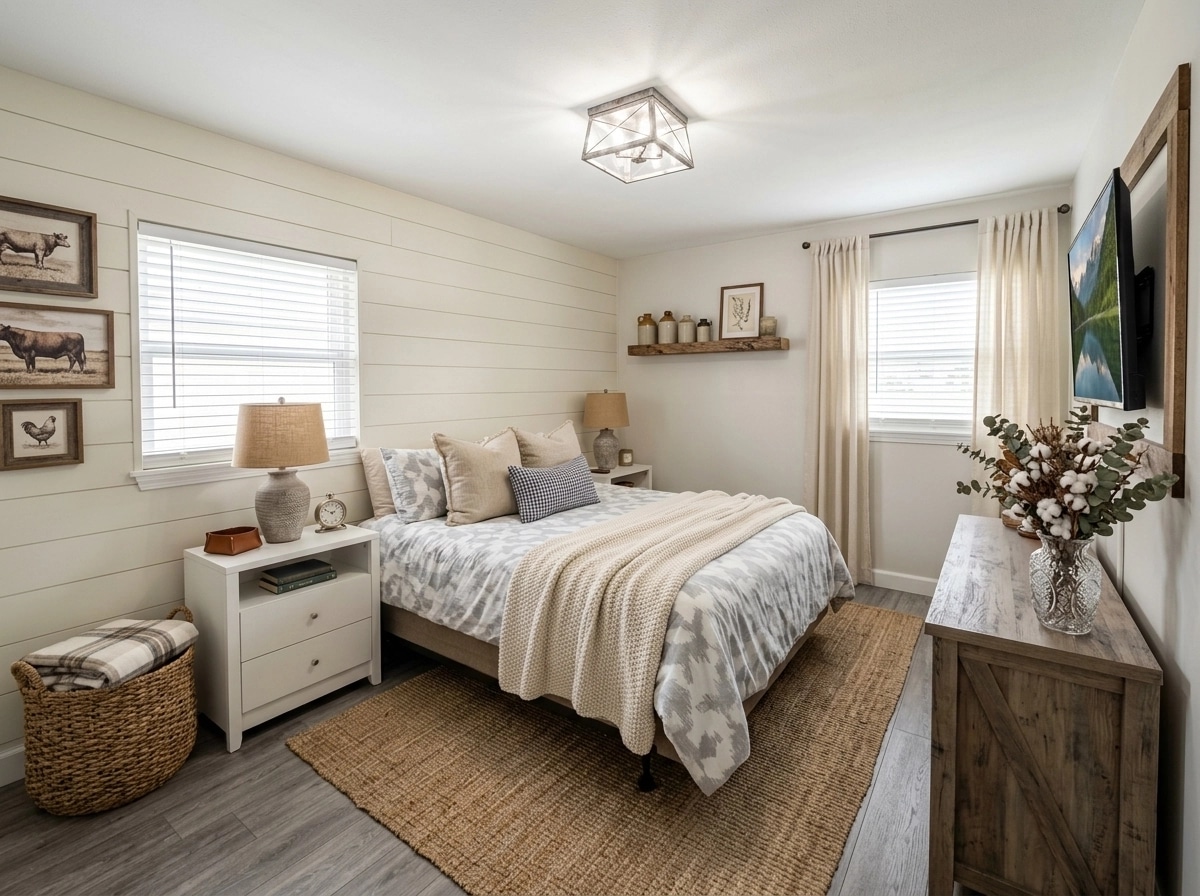Modern Farmhouse Bedroom design — interior photo by GenRoom AI