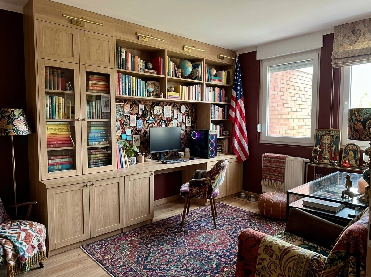 Design de interiores em estilo Maximalist — home_office por GenRoom AI