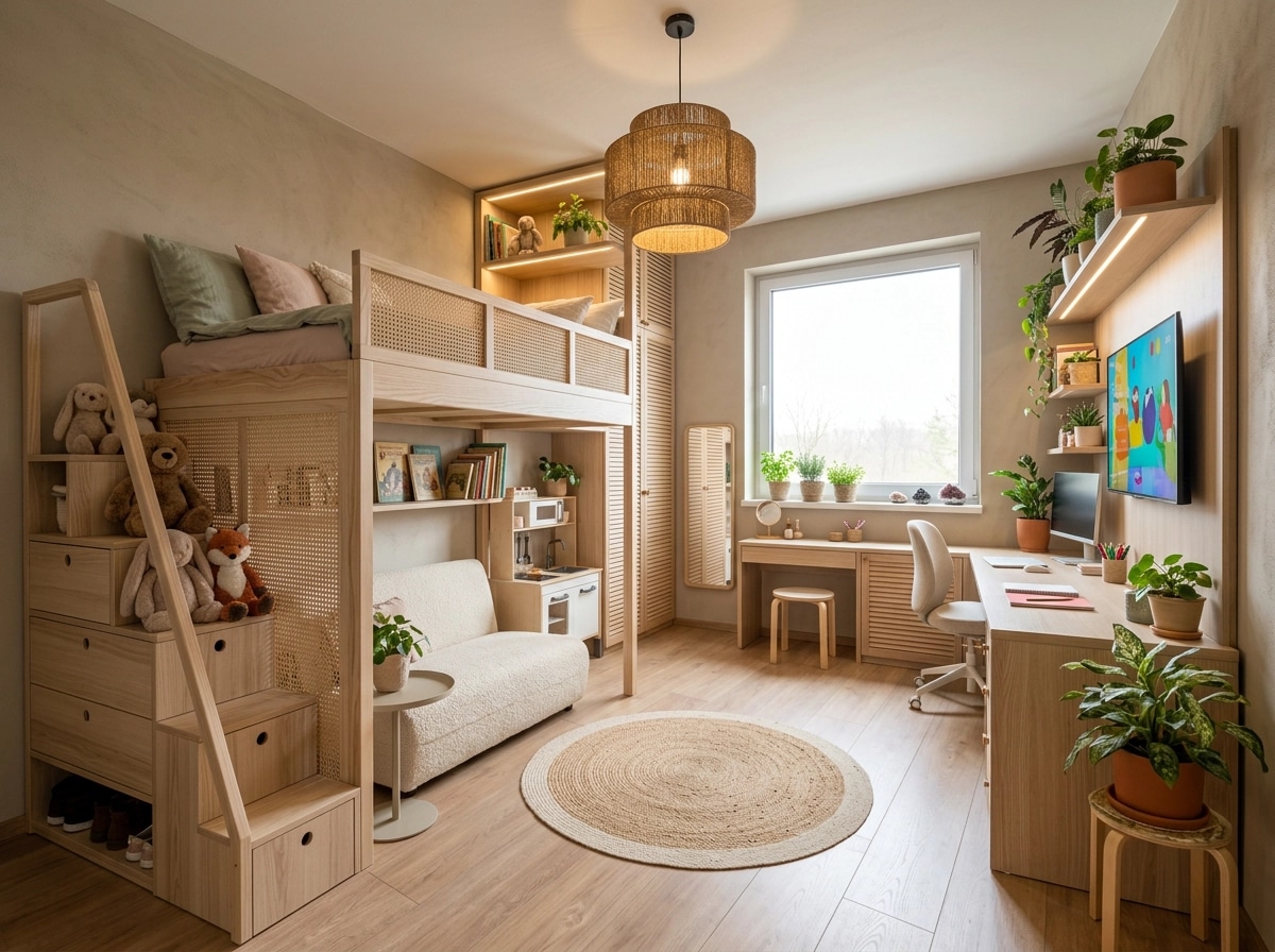 Biophilic Habitación Infantil design — interior photo by GenRoom AI