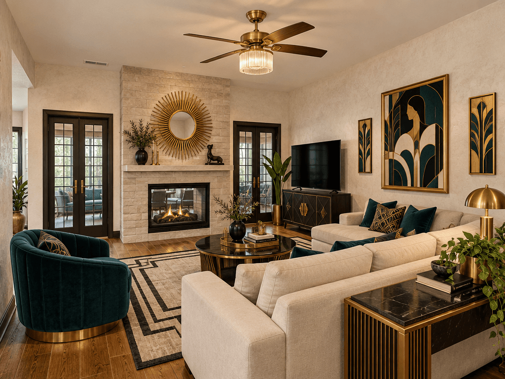 Art Deco Living Room design — interior photo by GenRoom AI