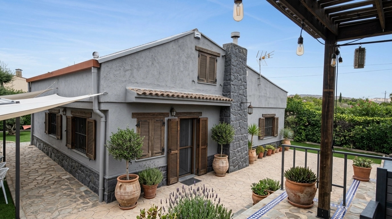 Facade design in Mediterranean Facade style — photo by GenRoom AI