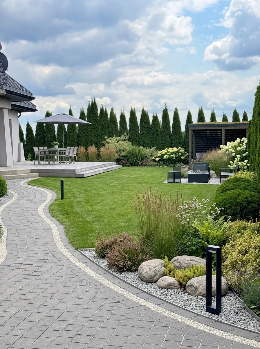Landscape design in Scandinavian Garden style — Yard by GenRoom AI