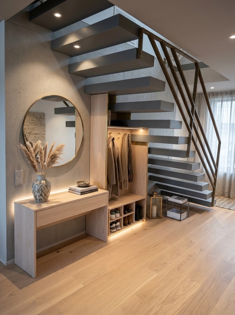 Hallway interior in Scandinavian style — photo by GenRoom AI