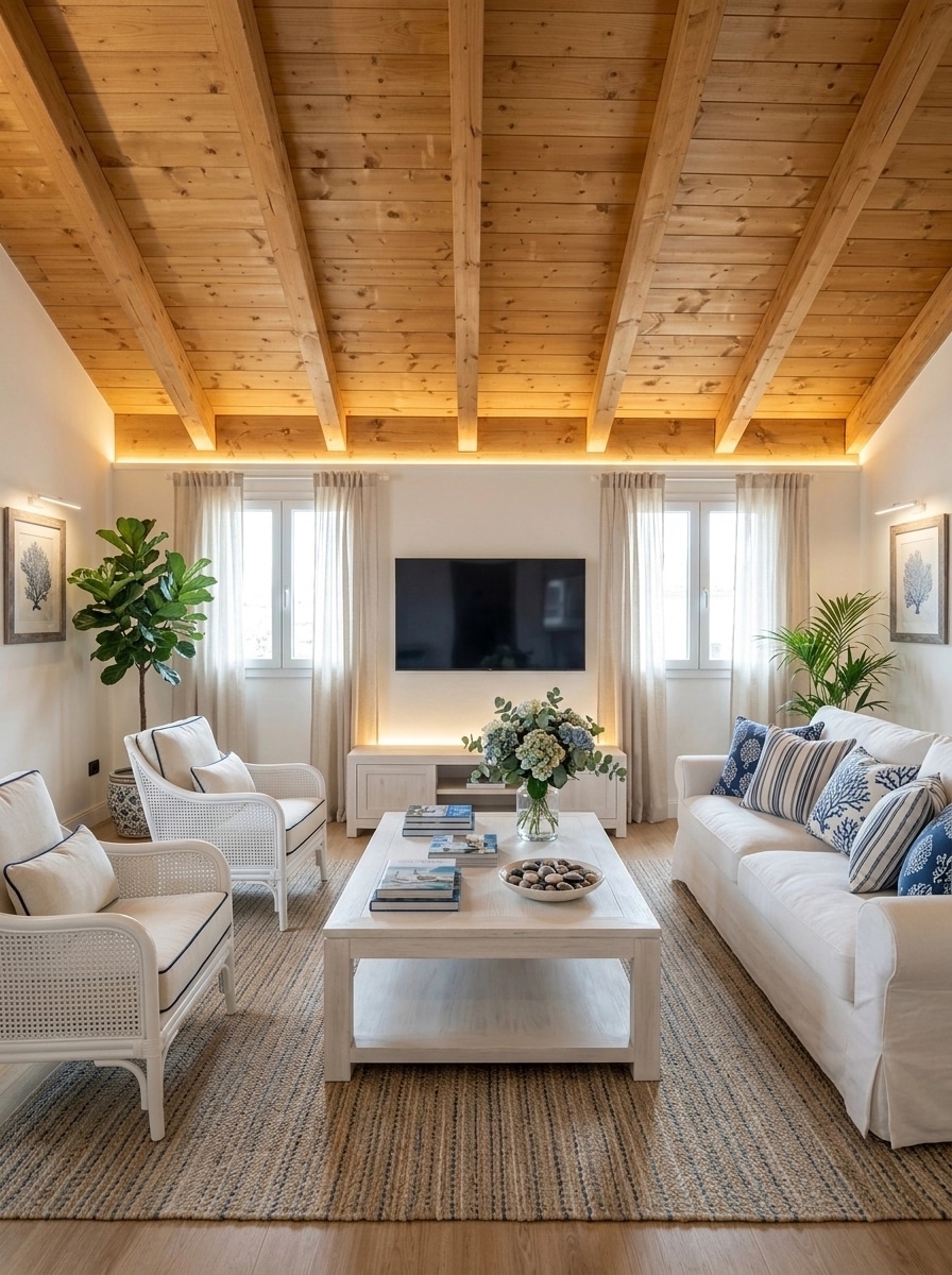 Interior design in Coastal / Hamptons style — Living Room by GenRoom AI