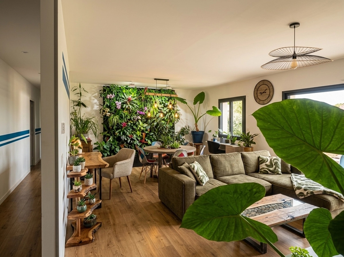 Interior design in Biophilic style — Living Room by GenRoom AI