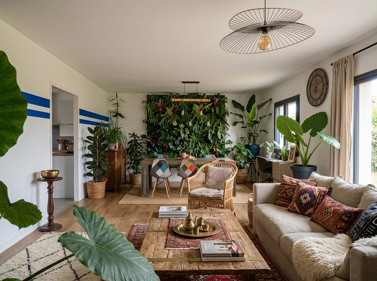 Interior design in Bohemian style — Living Room by GenRoom AI