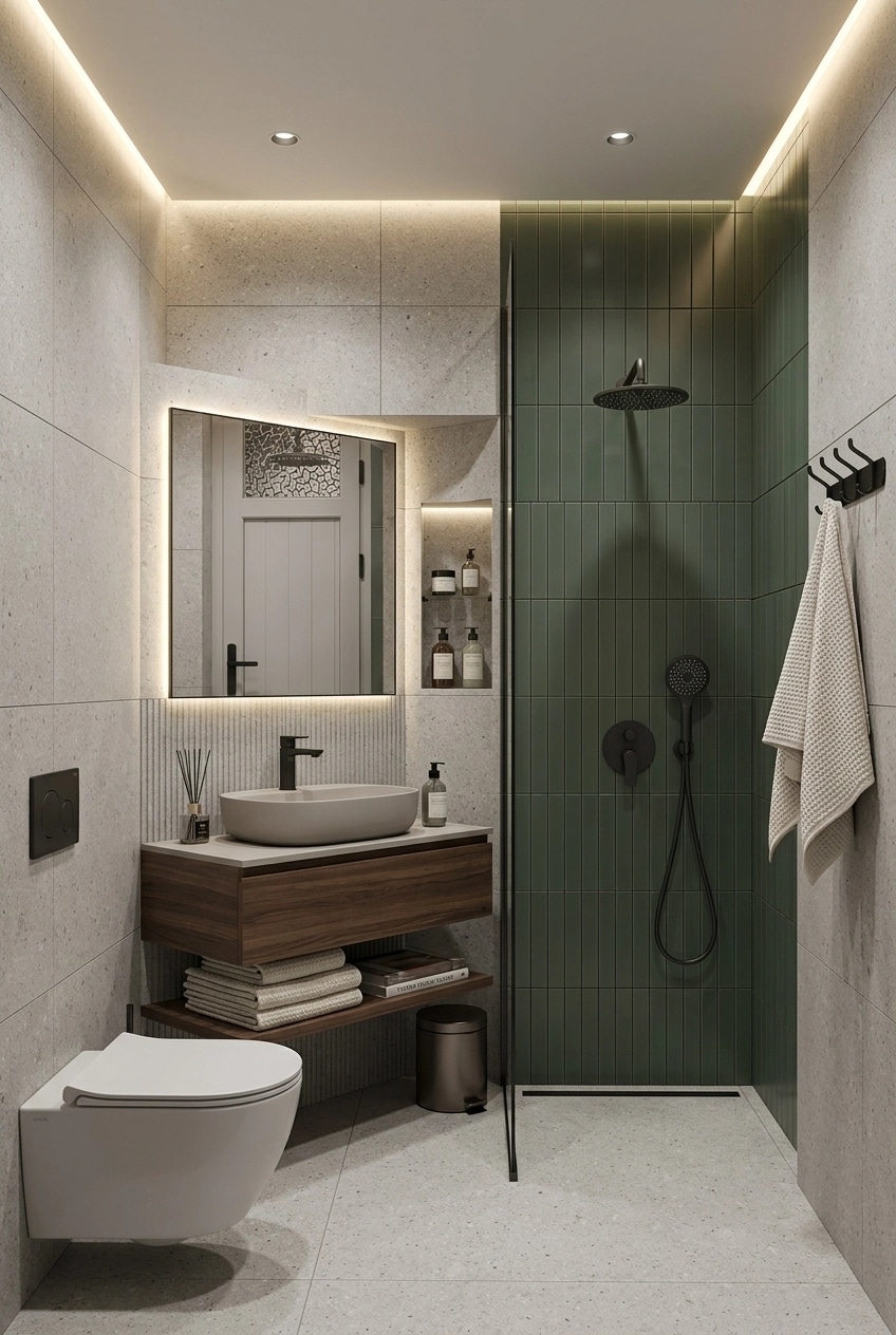 Bathroom interior in Contemporary style — photo by GenRoom AI