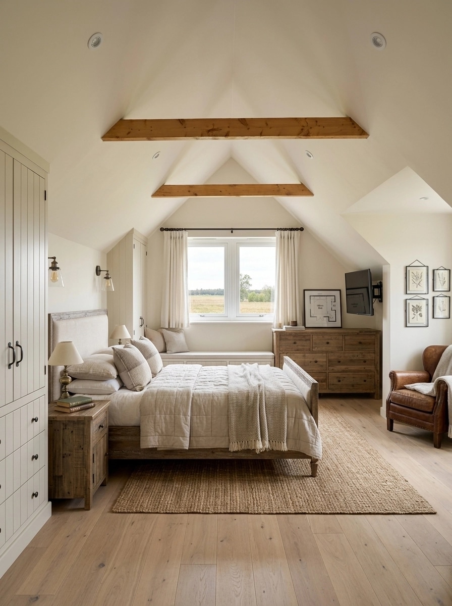 Modern Farmhouse Bedroom design — interior photo by GenRoom AI