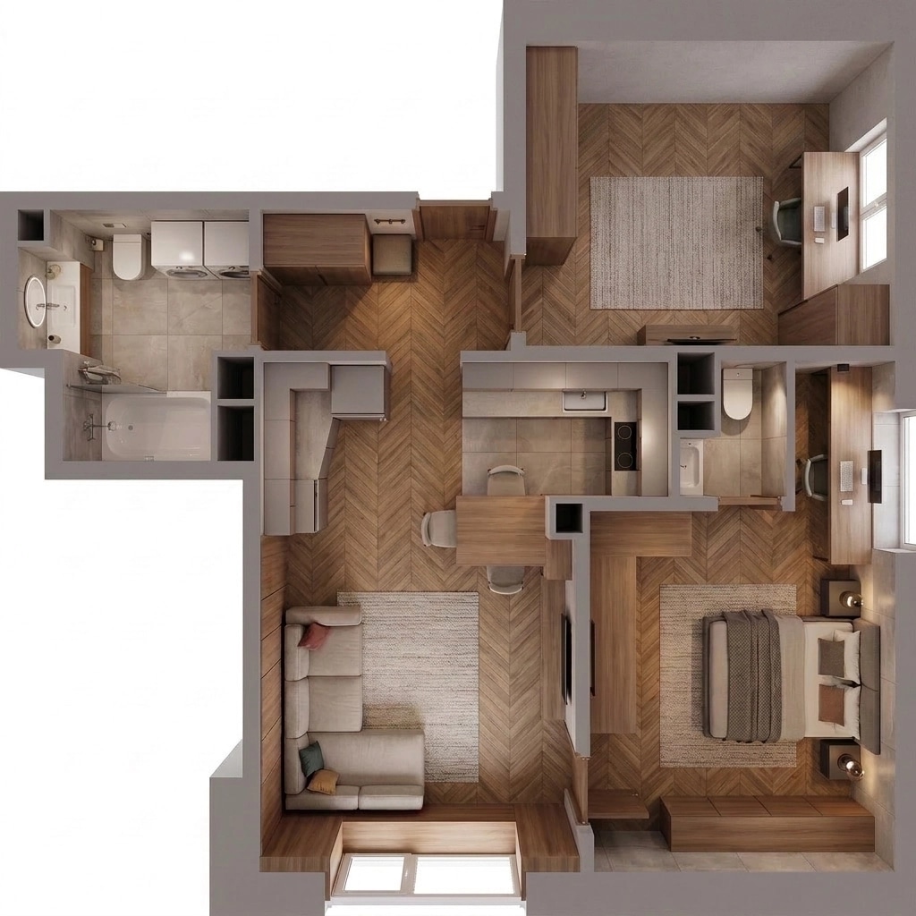 Interior design in Contemporary style — Living Room by GenRoom AI