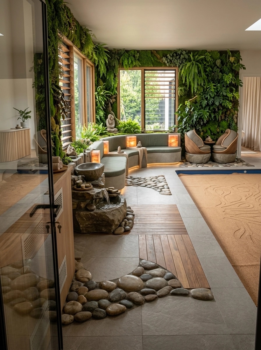 Interior design in Biophilic style — spa by GenRoom AI