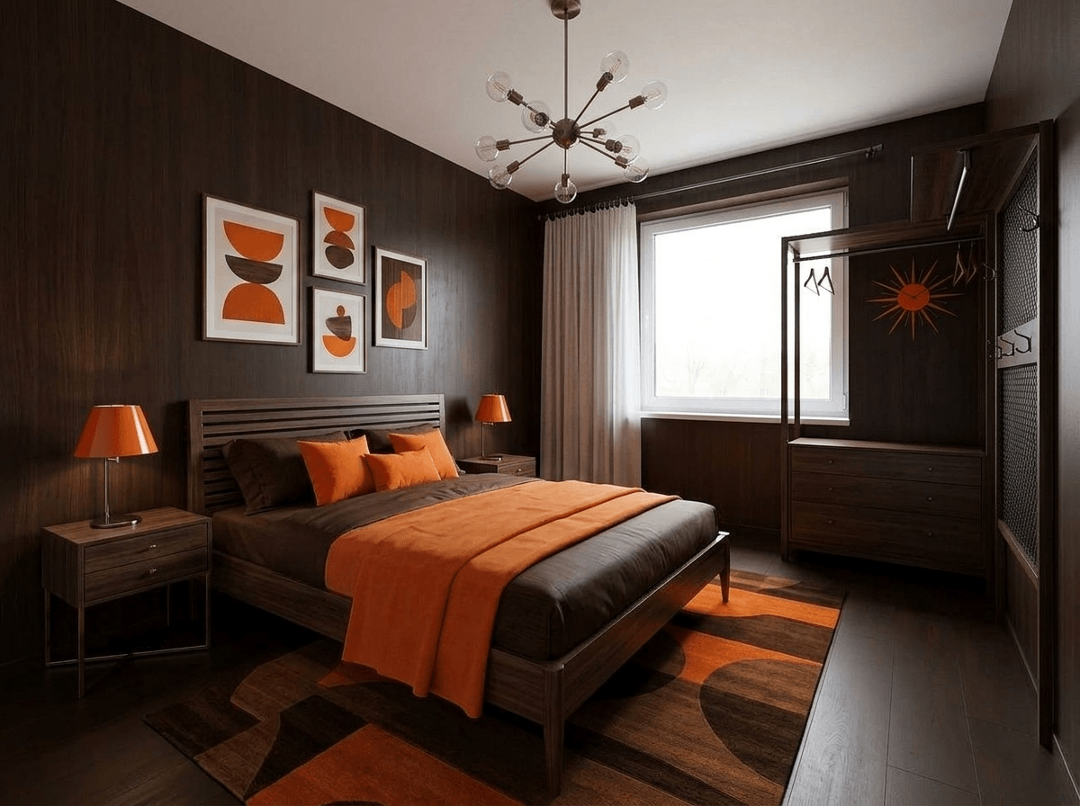 Mid-Century Modern Bedroom design — interior photo by GenRoom AI