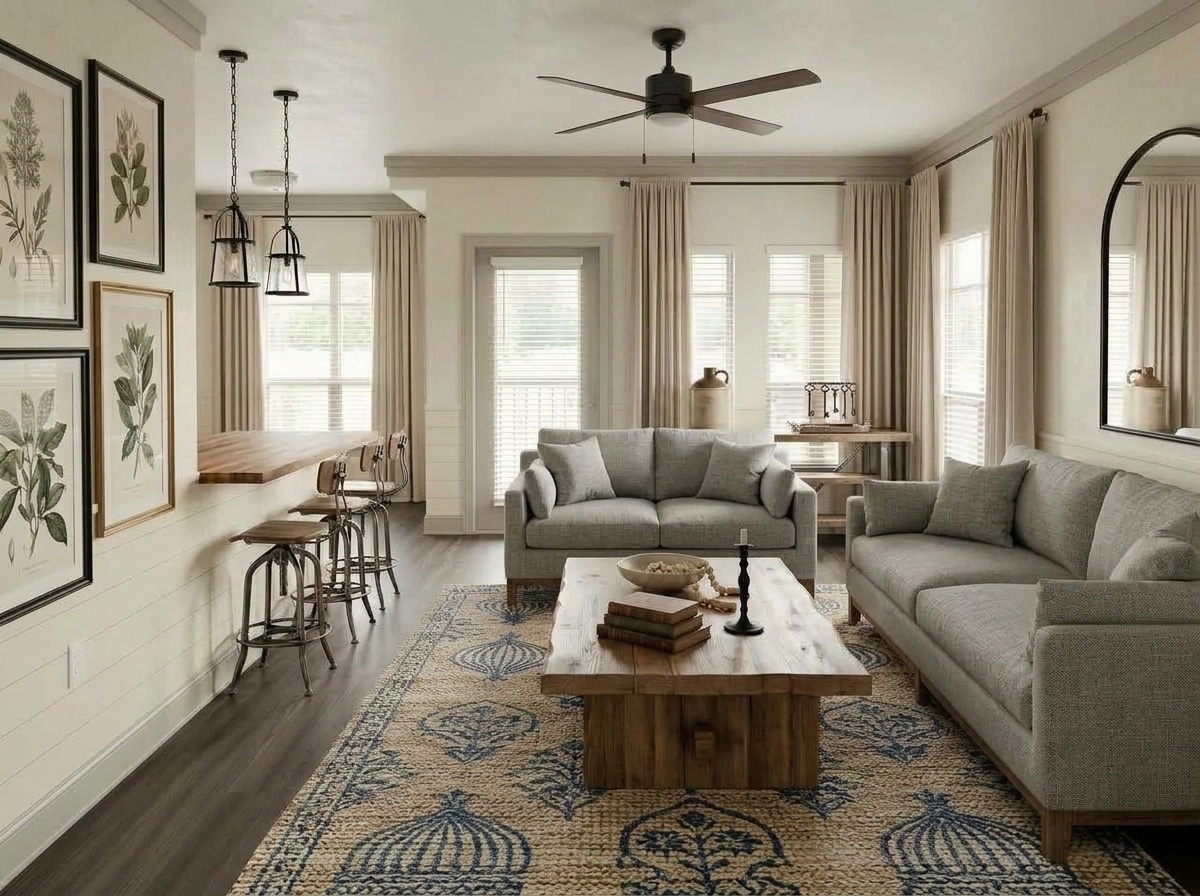 Modern Farmhouse Living Room design — interior photo by GenRoom AI