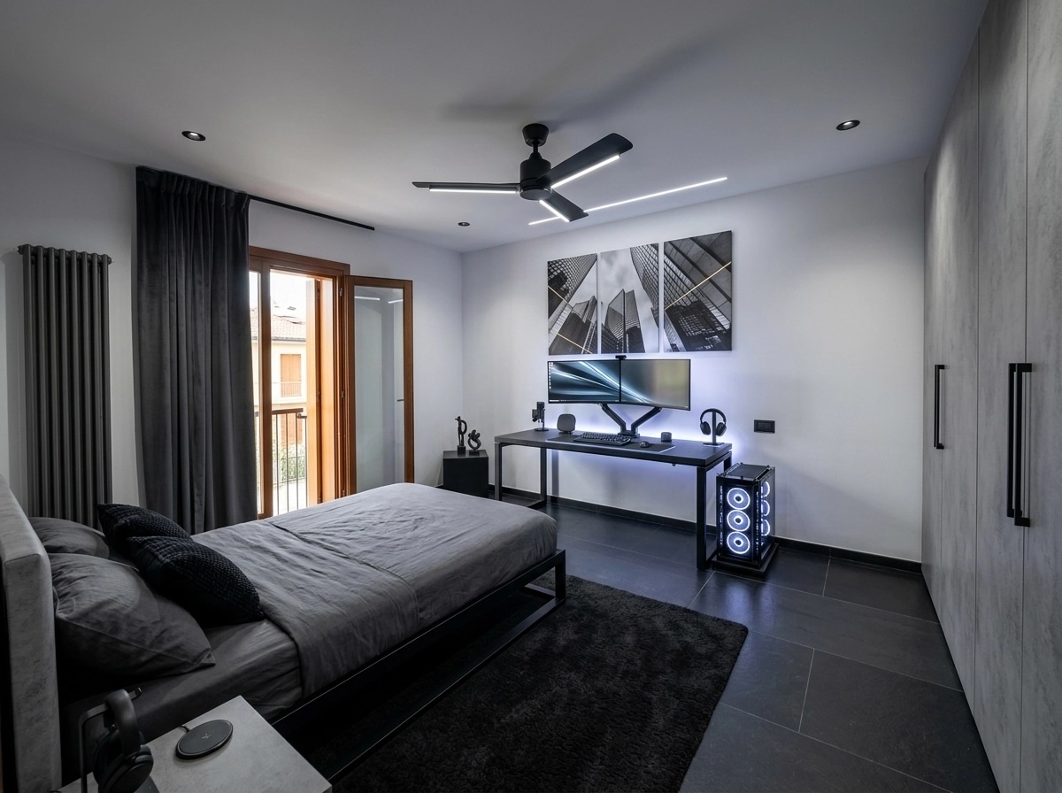 Interior design in Blacktec style — Bedroom by GenRoom AI
