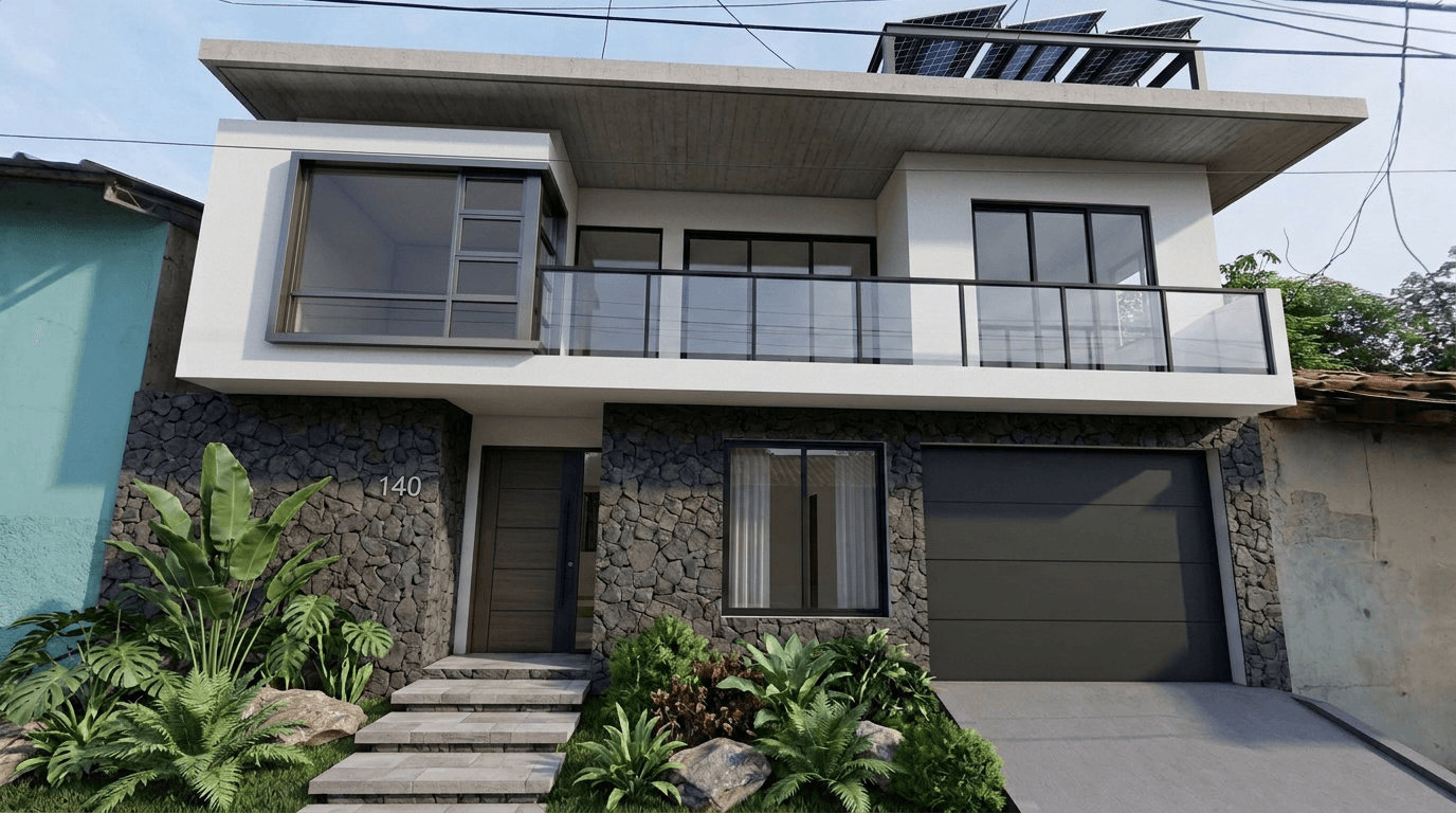 Facade design in no_style style — photo by GenRoom AI