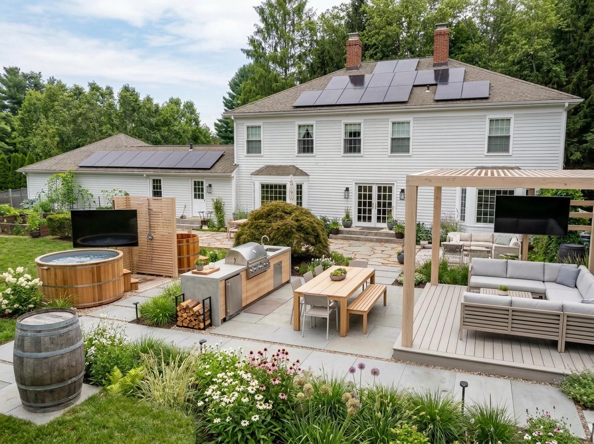 Landscape design in Scandinavian Garden style — Yard by GenRoom AI