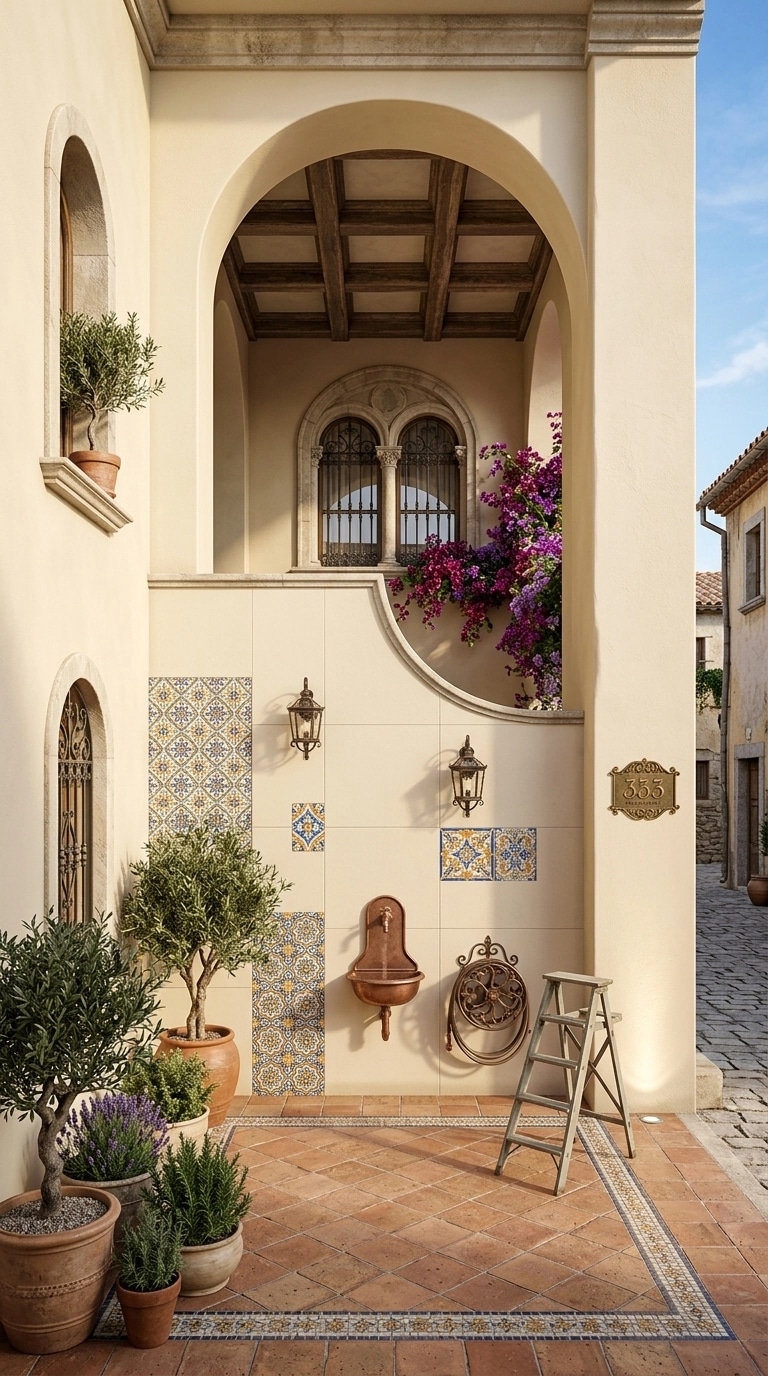 Facade design in Mediterranean Facade style — photo by GenRoom AI