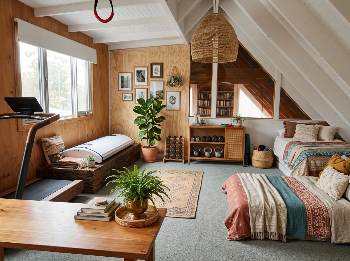 Interior design in Bohemian style — gym by GenRoom AI