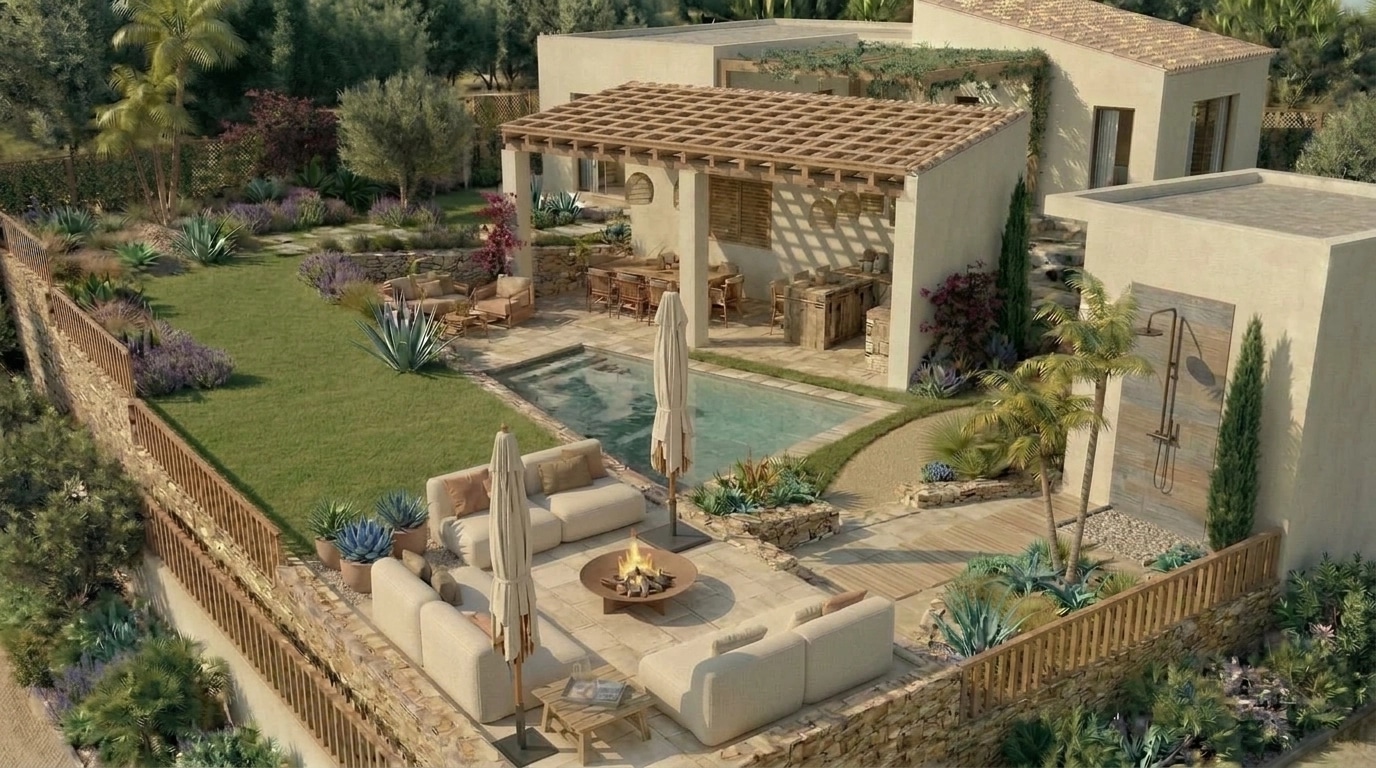 Landscape design in Eco Natural Garden style — Yard by GenRoom AI