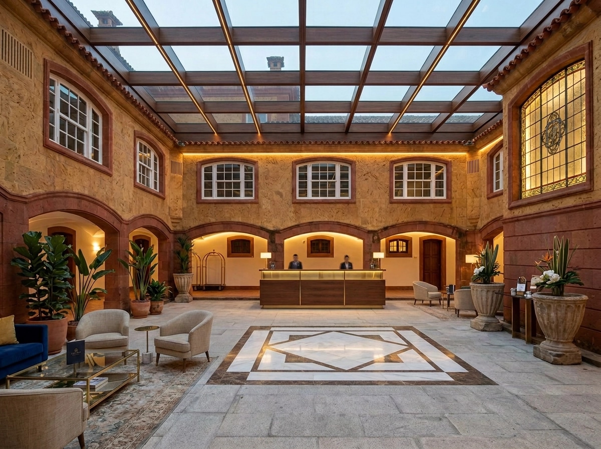 Design de interiores em estilo Contemporary — lobby por GenRoom AI