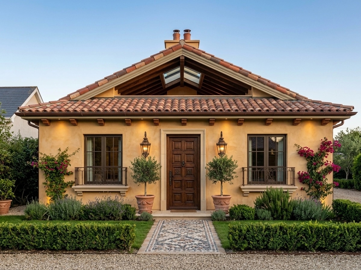 Facade design in Mediterranean Facade style — photo by GenRoom AI