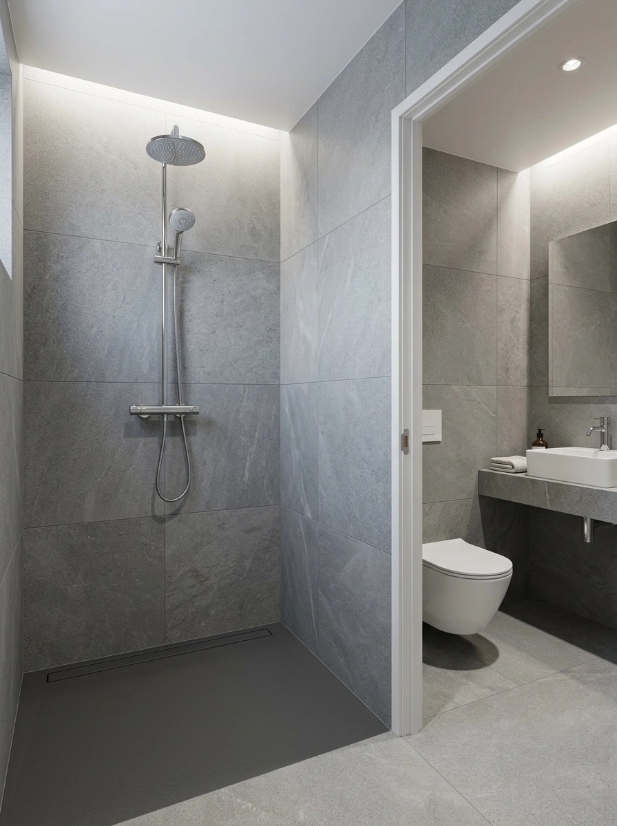 Bathroom interior in Minimalism style — photo by GenRoom AI