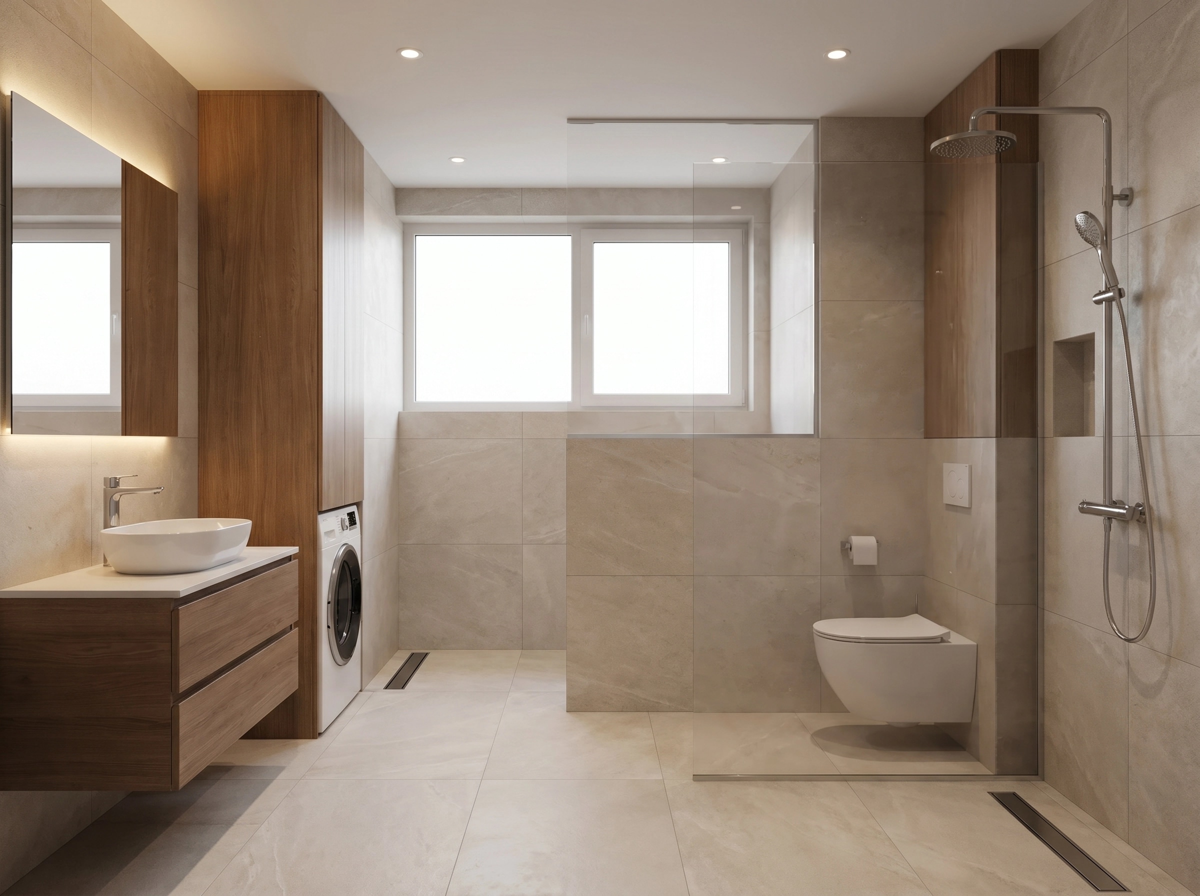 Scandinavian Bathroom design — interior photo by GenRoom AI