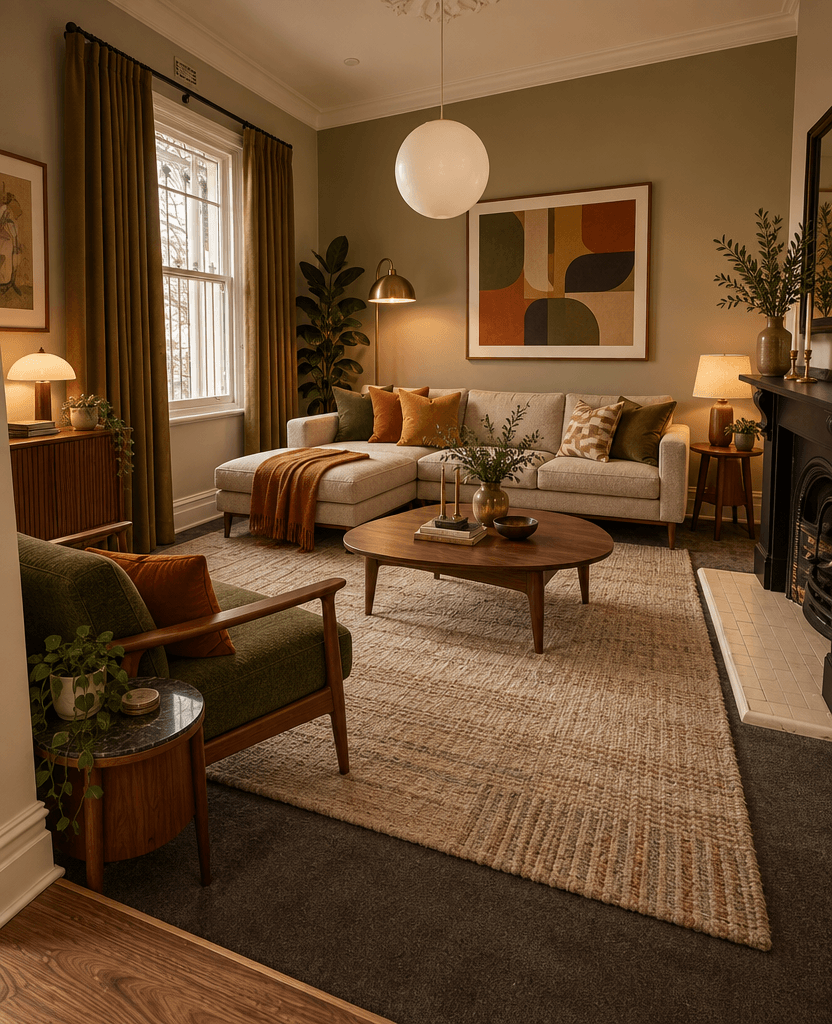 Interior design in Mid-Century Modern style — Living Room by GenRoom AI