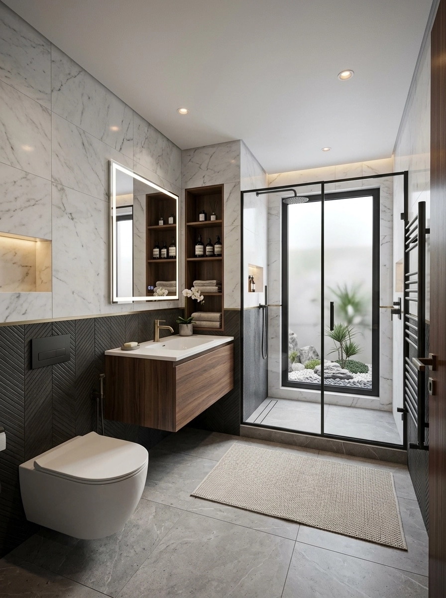 Bathroom interior in Contemporary style — photo by GenRoom AI